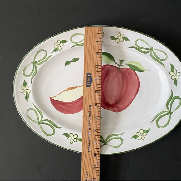 BLOCK Molde Portugal Barbara Eigen Apples Serving Oval Plate 14" x 10” - Picture 3 of 7